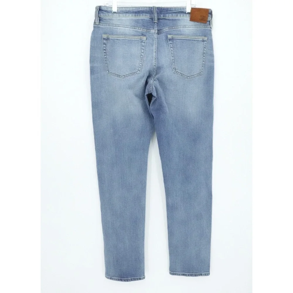 Flint and Tinder Jeans Mens 33x36‎ Blue Light Straight Fit Stretch Selvedge USA